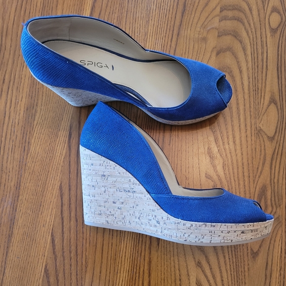 Via Spiga Shoes - Via Spiga royal blue wedges, size 8M